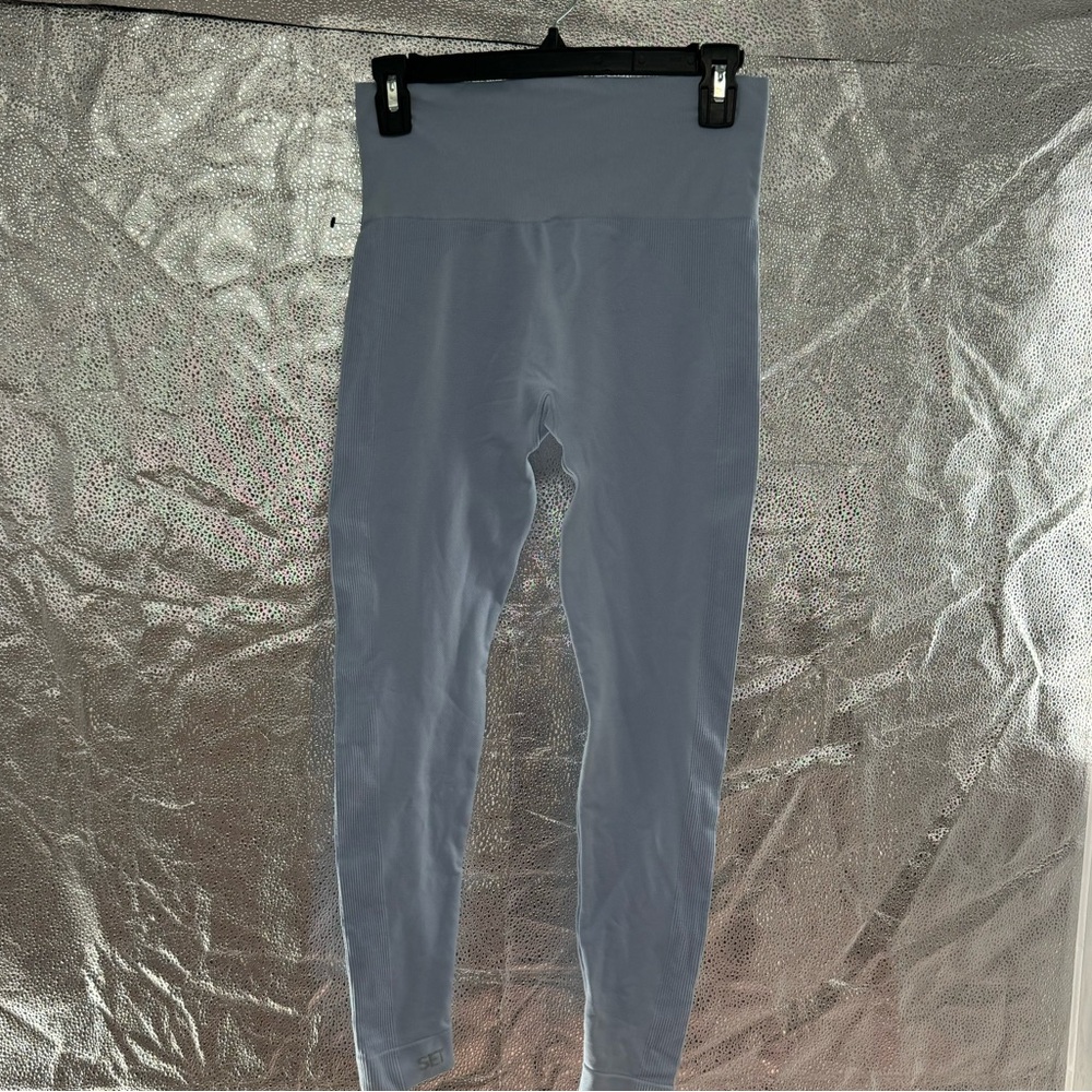 Set active light blue high rise seamless leggings M - Picture 8 of 11